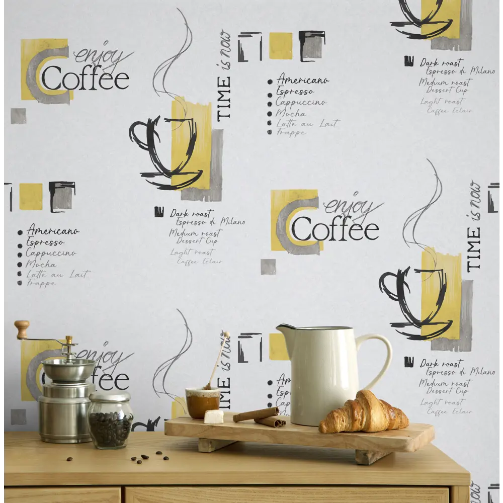 Обои флизелиновые Wallsecret Caffe белые 1.06 м 168472-19 STLM-2096067 - Вид №3