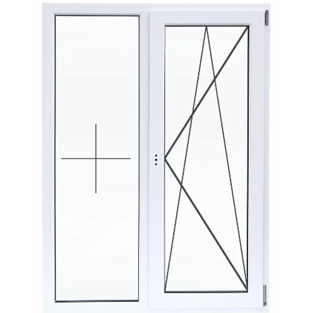 Пластиковое окно ПВХ Deceuninck двустворчатое 1100x1000 мм (ВхШ) однокамерный стеклопакет белый (с двух сторон) STLM-2054663
