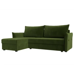 91770583 Диван Лига Диванов Лига-004 118439L 226x85x140 см вельвет цвет зеленый STLM-1390061