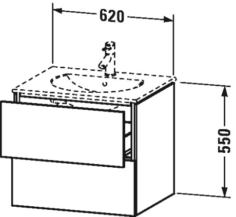 LC626104343 L-Cube Тумбочка подвесная Базальт матовый, декор Duravit - Вид №1