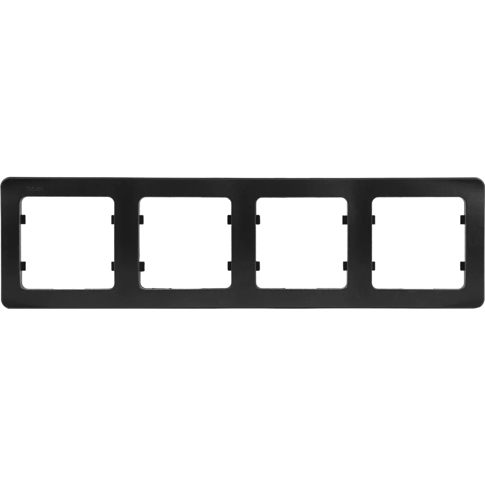 Рамка для розеток и выключателей Hegel Мастер 4 поста цвет черный STLM-2110741 - Вид №1