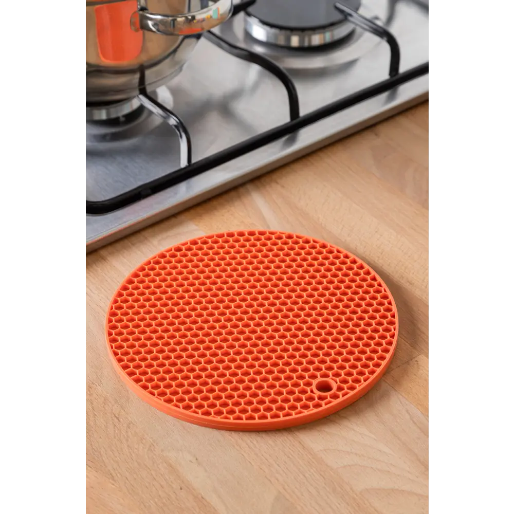 Прихватка/подставка под горячее 18x18x0.75 см силикон цвет коралл Santreyd STLM-2027435 - Вид №3