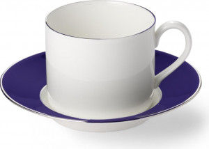 75957 Dibbern Чашка чайно-кофейная цилиндр.с блюдцем Dibbern "Королевский кобальт,платиновая линия" 250мл Фарфор костяной