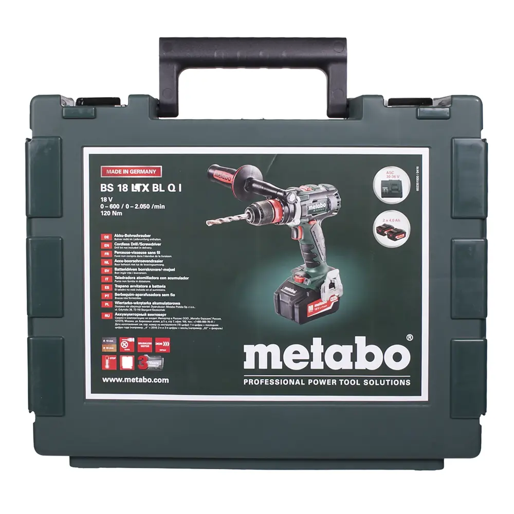 Шуруповерт Metabo BS 18 LTX BL Q I, Li-ion 18 В, 4 Ач STLM-2003317 - Вид №4