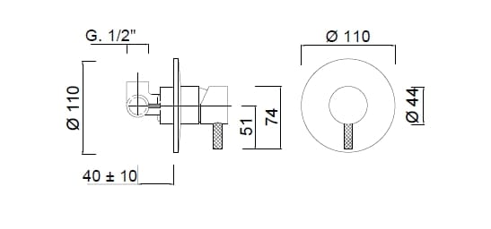 Встраиваемый однорычажный смеситель для душа Rubinetteria Giulini My Future Deluxe ARCH-00096969 - Вид №2