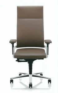 ZÜCO Регулируемое по высоте вращающееся кожаное кресло руководителя с подлокотниками Lacinta comfort line El 104