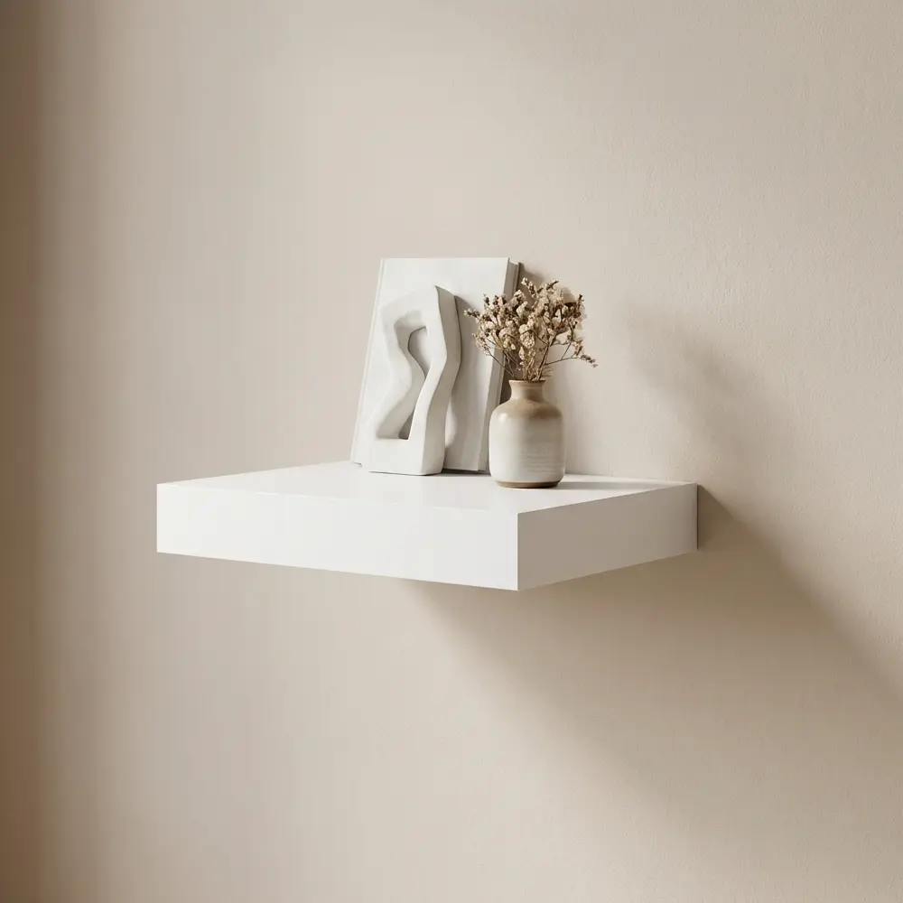 Настенная полка KONSENSA 23x23.5 см со скрытым креплением МДФ цвет белый STLM-2080413