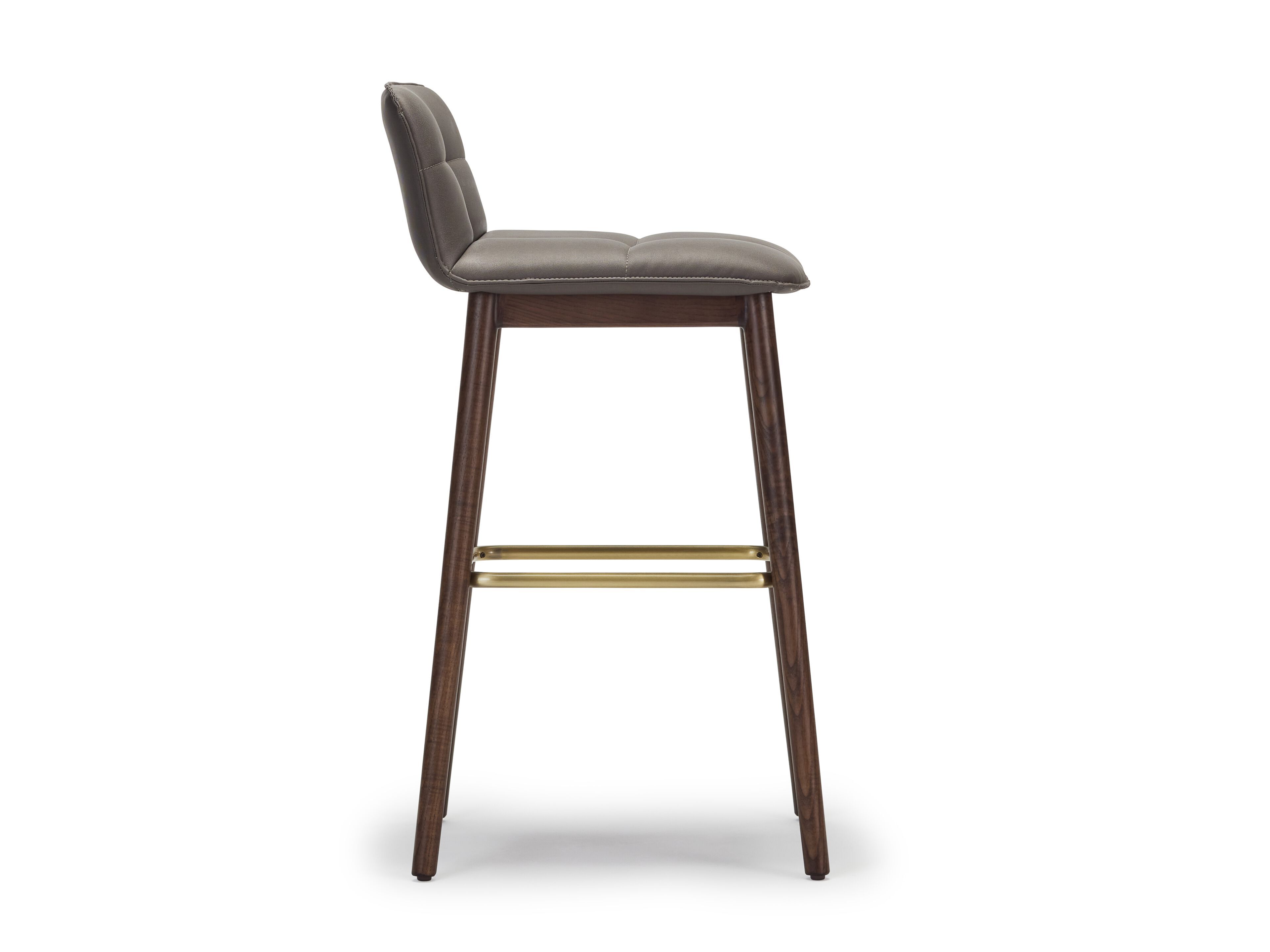 Барный стул из ткани и ясеня со спинкой Papell Design Squarez ARCH-00062668 - Вид №2