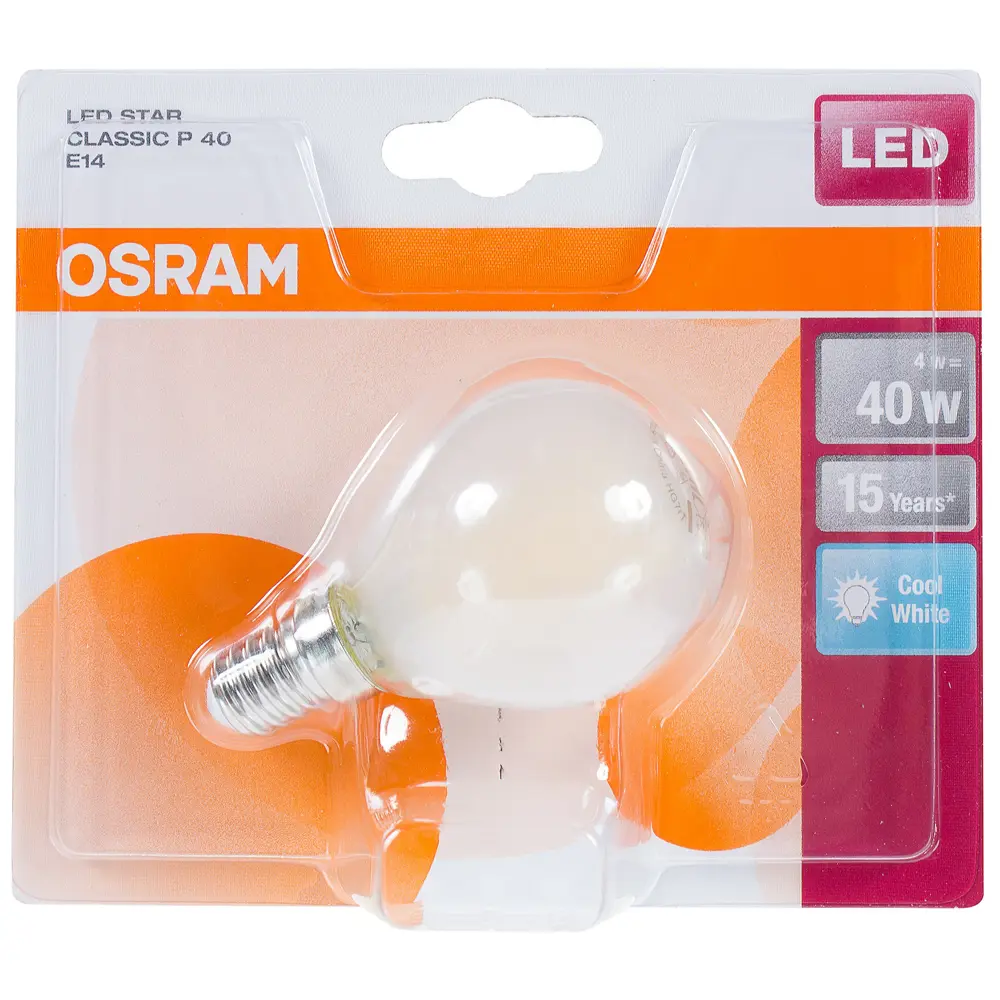 Лампа светодиодная Osram шар E14 4 Вт 470 Лм свет холодный белый STLM-2120084 - Вид №1