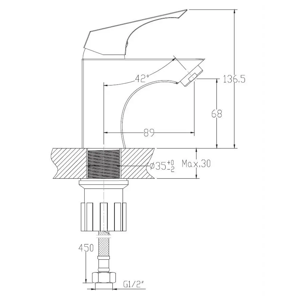 Смеситель для раковины Voda Mars MM 26 STLM-2005471 - Вид №2