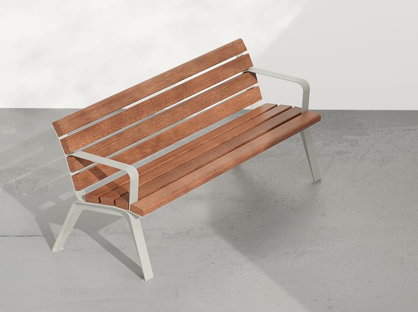 Скамейка из окуме с подлокотниками DIMCAR ARCH-00090949
