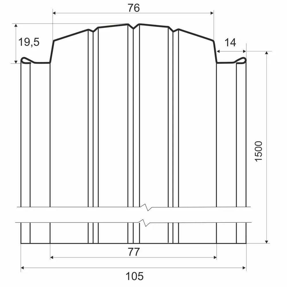 Штакетник 105 мм 1.5 м зеленый Santreyd STLM-2206118 - Вид №3