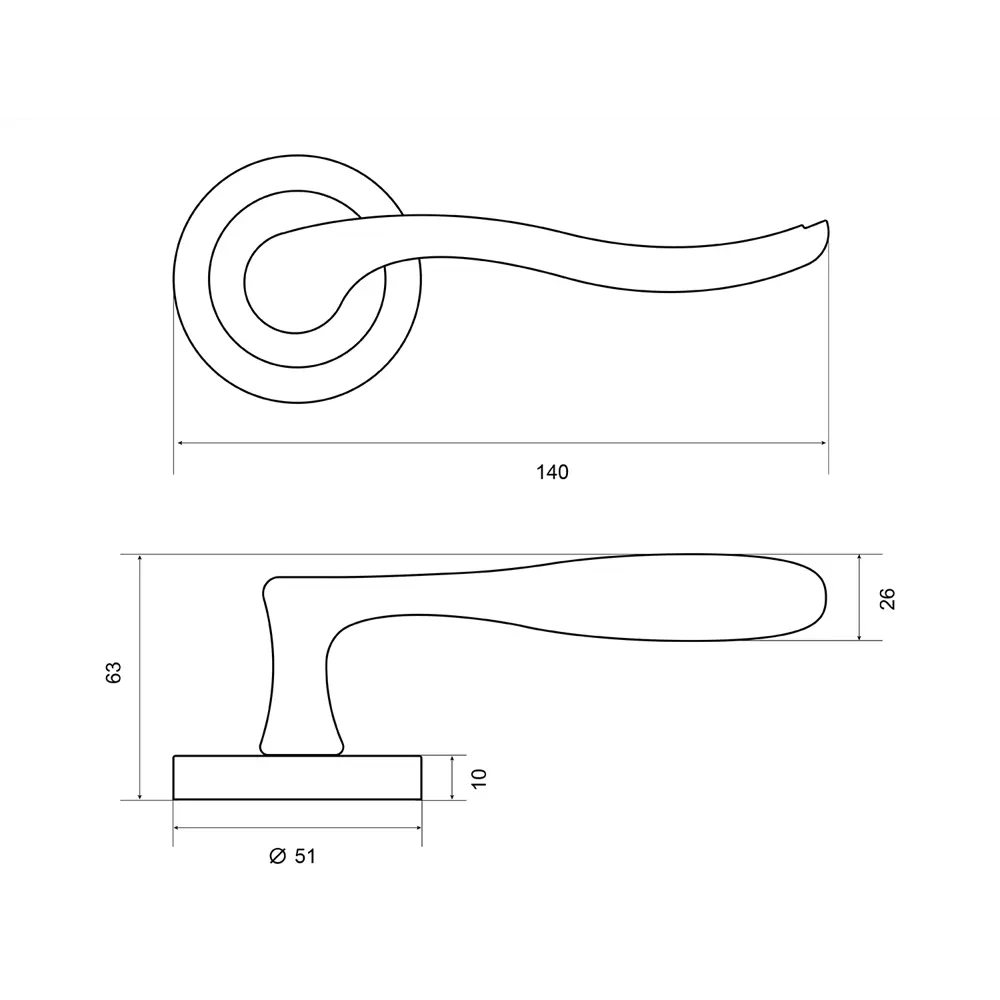 Дверные ручки Фабрика замков Chambord, без запирания, цвет кофе STLM-2053276 - Вид №3