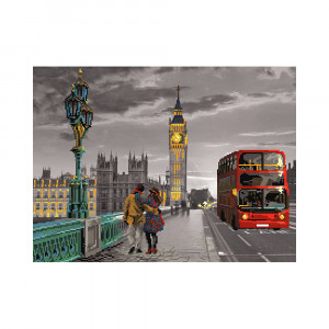 1723 Канва/ткань с рисунком Рисунок на канве 33 см х 45 см "Небо Лондона" Матренин посад