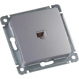 Телефонная розетка встраиваемая Hegel РСТ-400-06 цвет серебро