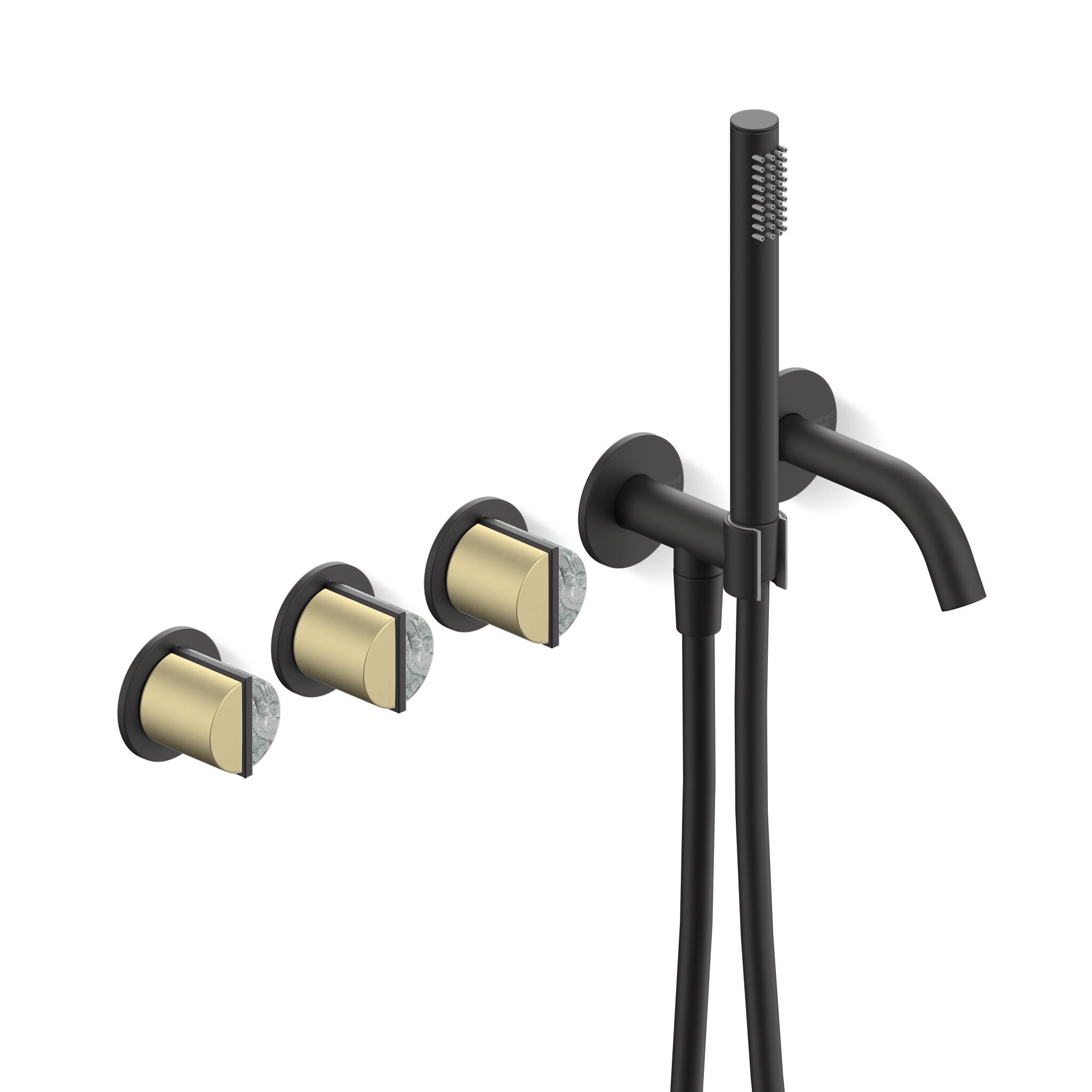 Настенный набор для ванны с 5 отверстиями и ручным душем Varied Forms Macaron ARCH-00113185 - Вид №7