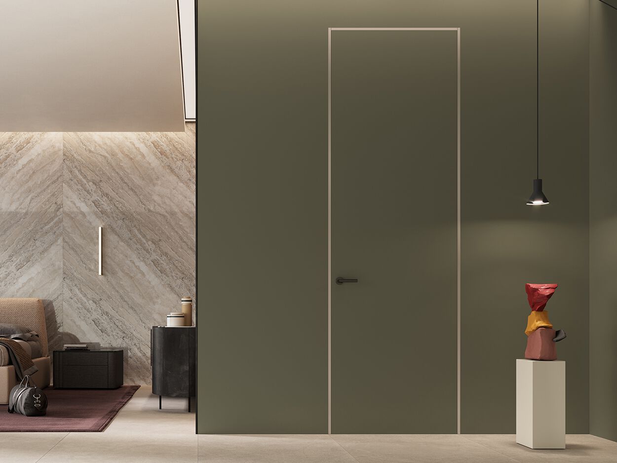 Деревянная стена заподлицо распашная дверь FERREROLEGNO ноль ARCH-00077722