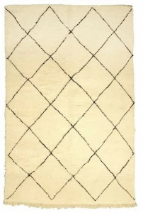 AFOLKI Прямоугольный шерстяной коврик с длинным ворсом и геометрическими мотивами Beni ourain Taa995be