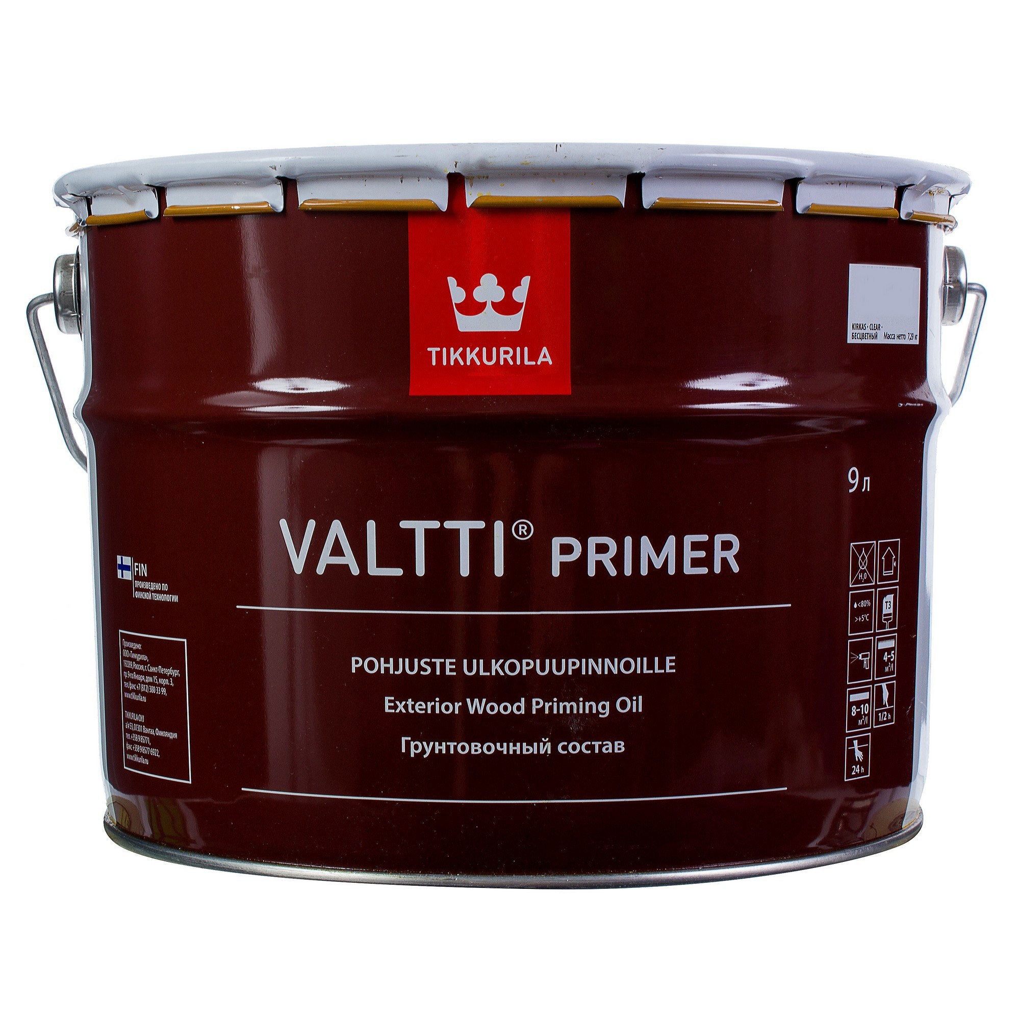 18562378 Грунтовка для обработки деревянных фасадов Valtti Primer прозрачная 9 л STLM-0011415 TIKKURILA
