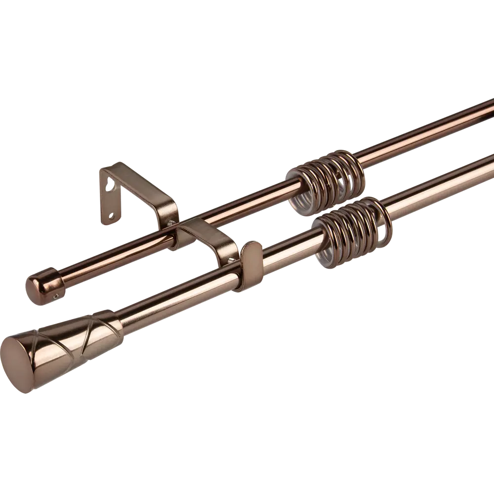 Карниз раздвижной двухрядный Inspire 160-300 см наконечник трапеция цвет коньячный STLM-2064409