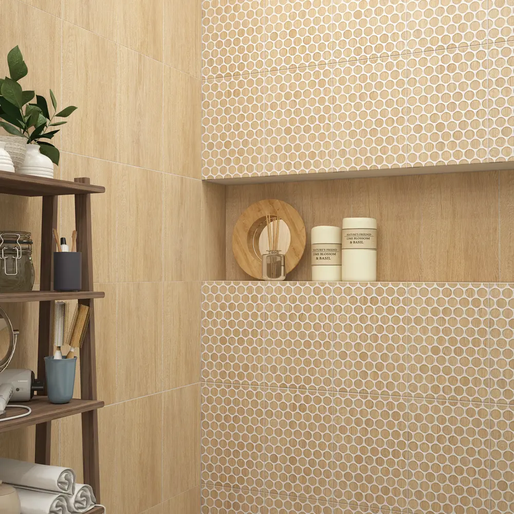 Плитка настенная Керамин Вайоминг 3Д 40x27.5 см 1.65 м² цвет бежевый STLM-2041697 - Вид №5