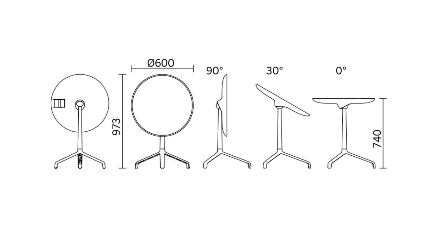 Круглый складной журнальный столик с колесами Sitland Use Me ARCH-00037281 - Вид №5