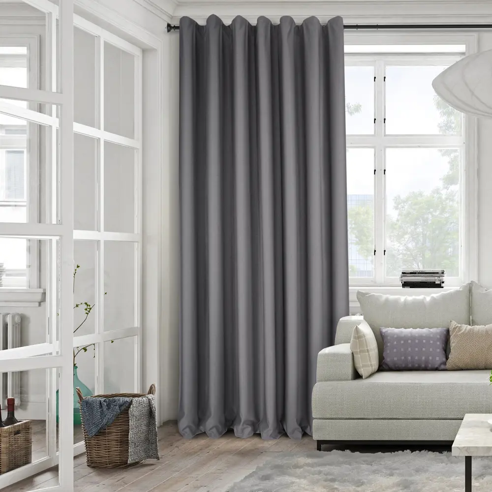 Штора на ленте для кухни Аликанте 160x260 см цвет коричневый MIAMOZA STLM-2045729