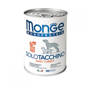 ПР0036652 Корм для собак Dog Monoproteico Solo паштет из индейки конс. 400г Monge