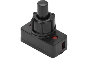 16655005 Выключатель-кнопка черный 2 контакта, 250В, 3А, ВКЛ-ВЫКЛ тип PBS-17A2, 26850 5 duwi