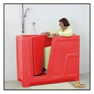 Ванна с дверцей Akcjum ODA 150-68-LH-K сидячая левосторонняя красная