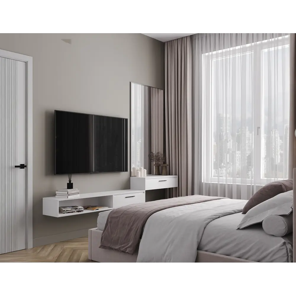 Консоль Лион 80x20x30 см ЛДСП цвет белый Santreyd STLM-2029594 - Вид №7