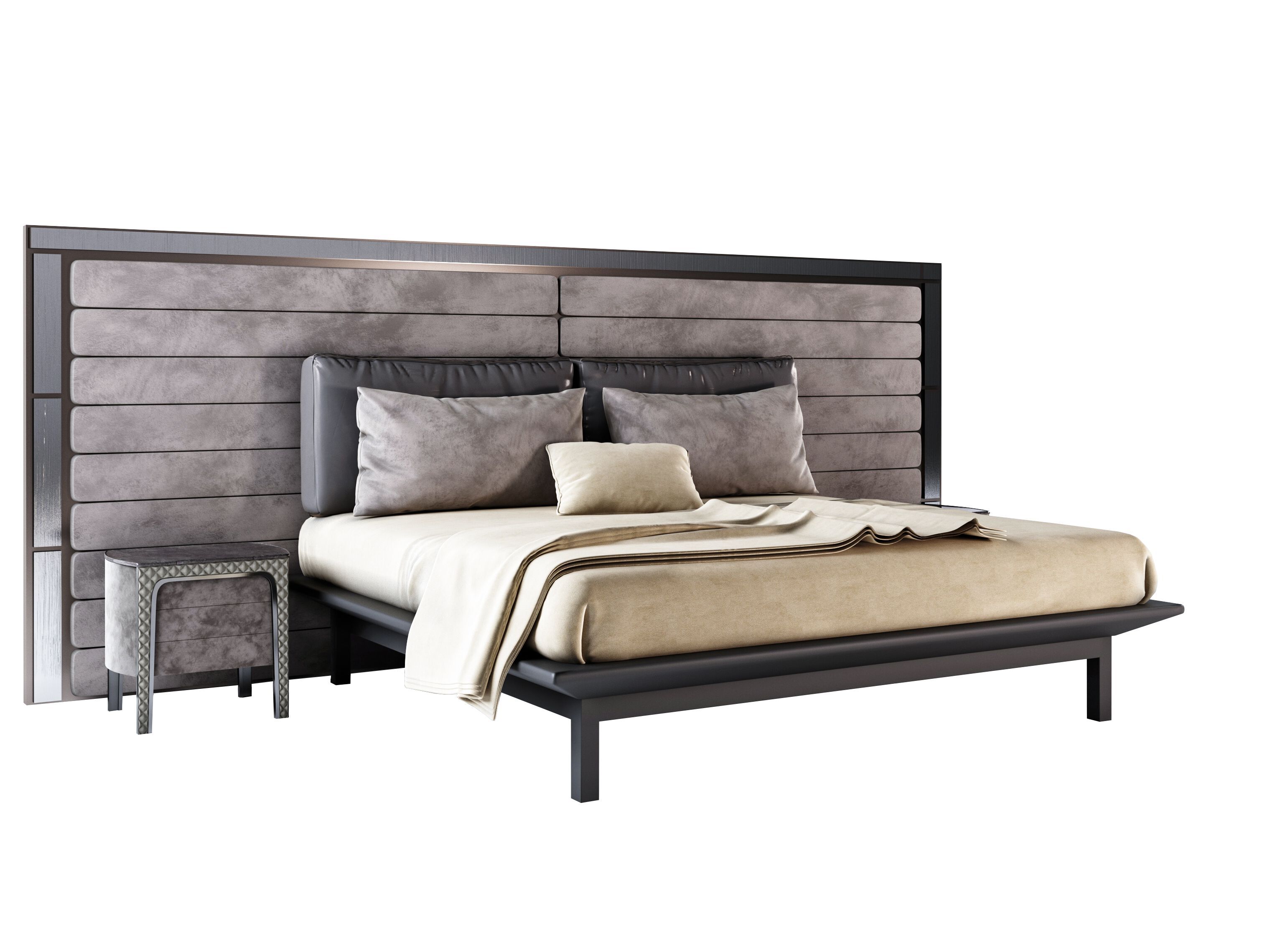 Деревянная двуспальная кровать с мягким изголовьем EUPHORIA CLASS ARCH-00143371