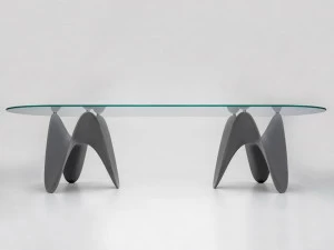 Tonin Casa Овальный стол из закаленного стекла с основанием из tecnoril®  T8074