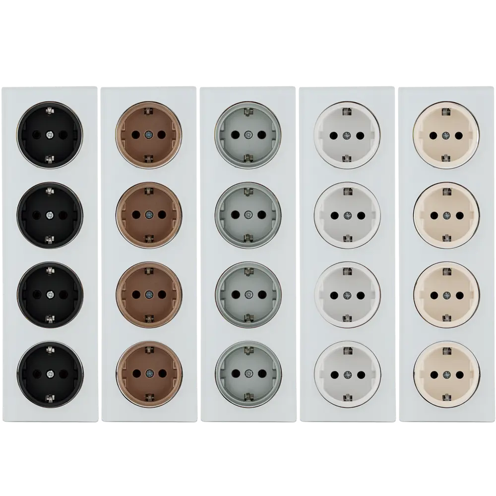 ONEKEYELECTRO Стеклянная рамка для розеток на 4 модуля в современном стиле 82838524 Florence STLM-0036855 - Вид №1