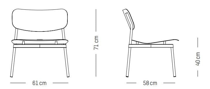 Штабелируемое кресло с тканевым сиденьем Petite Friture Fromme ARCH-00070328 - Вид №3