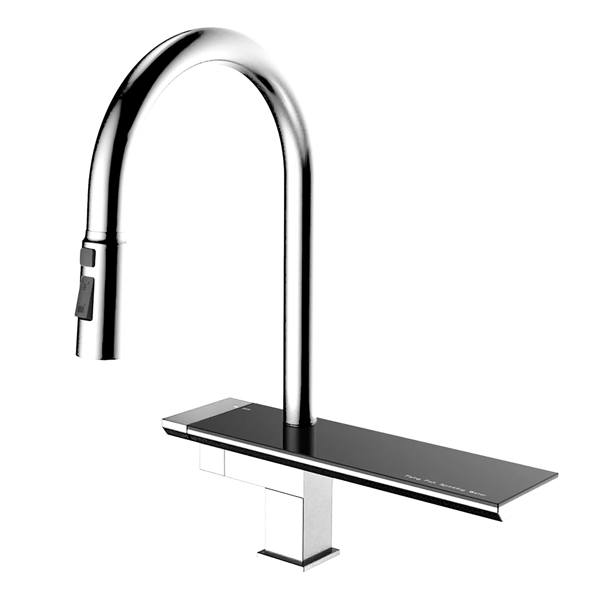 Однорычажный смеситель для кухни из нержавеющей стали с выдвижным ручным душем Fontana Showers SUPINO ARCH-00093367 - Вид №2