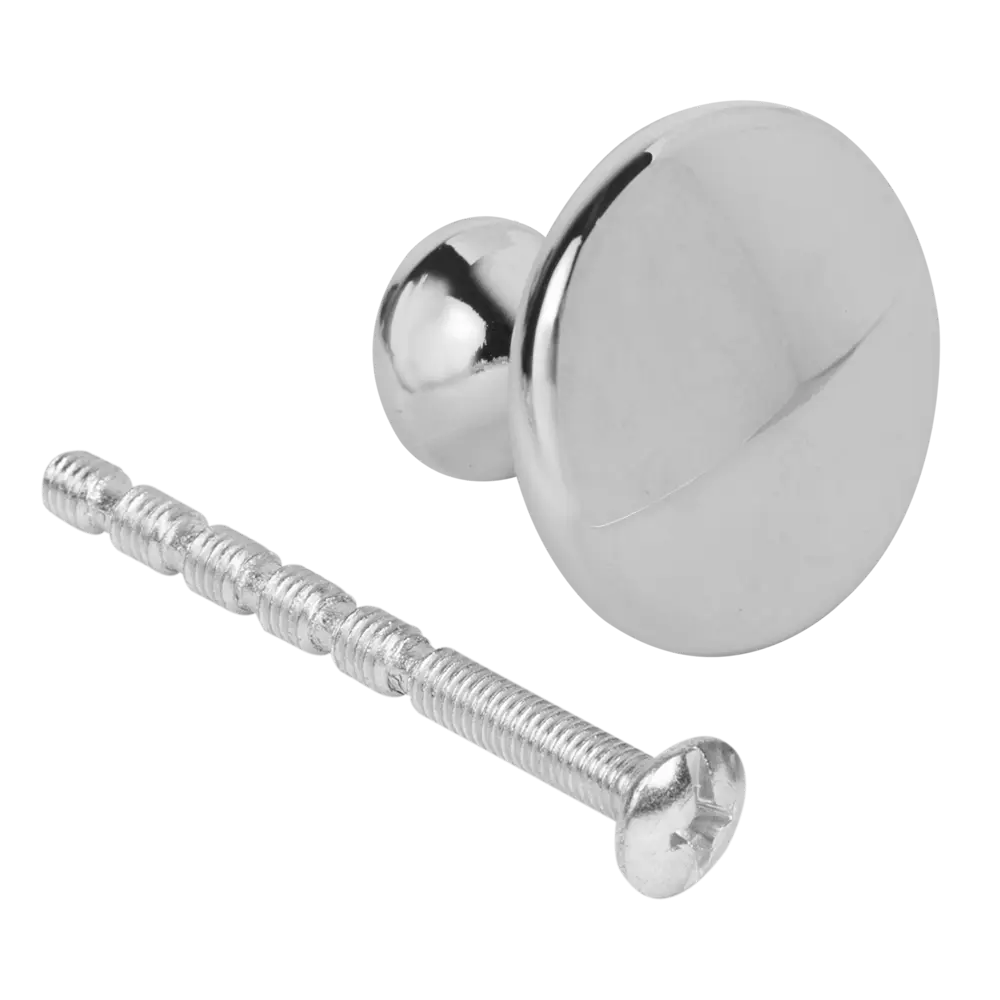 Мебельная ручка-кнопка 161 25x30 мм цвет хром Jet STLM-2038780 - Вид №2