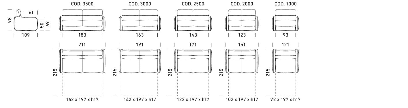 Двуспальный диван-кровать из ткани Dienne Salotti Views ARCH-00026779 - Вид №5