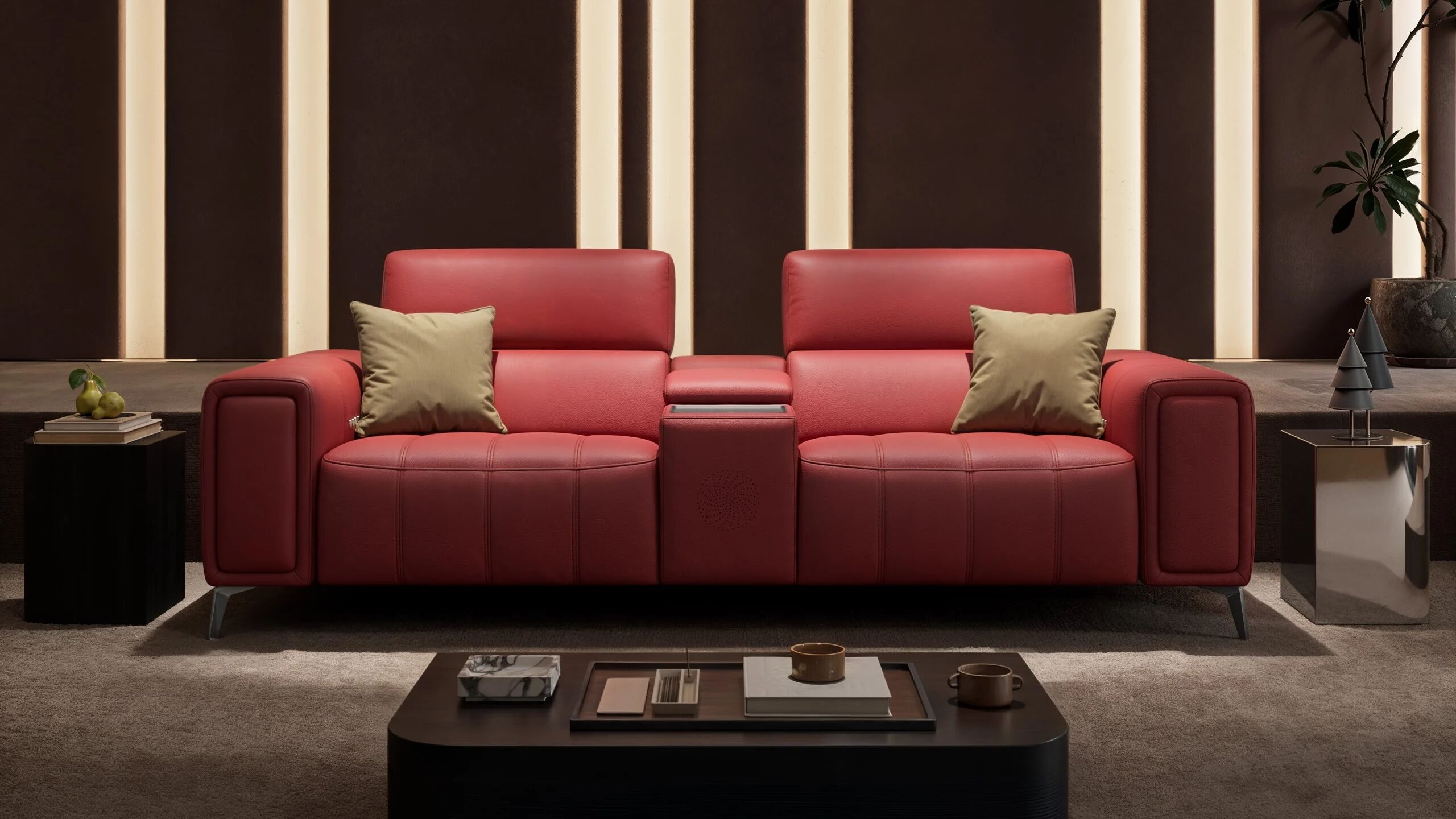 2 местный домашний кинотеатр кожаный диван Sofanella Linera Kino ARCH-00124340 - Вид №3