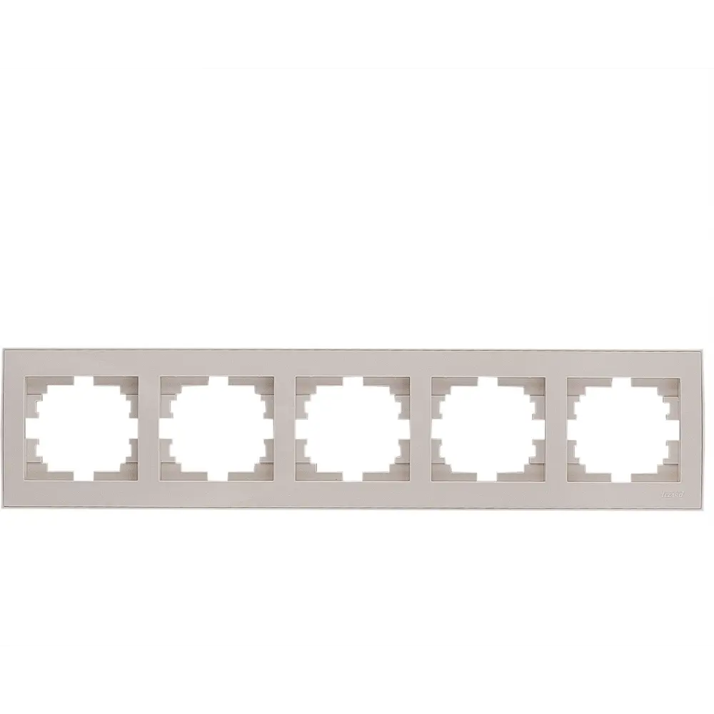 Рамка для розеток и выключателей Lezard Rain горизонтальная 5 постов цвет бежевый STLM-2051194