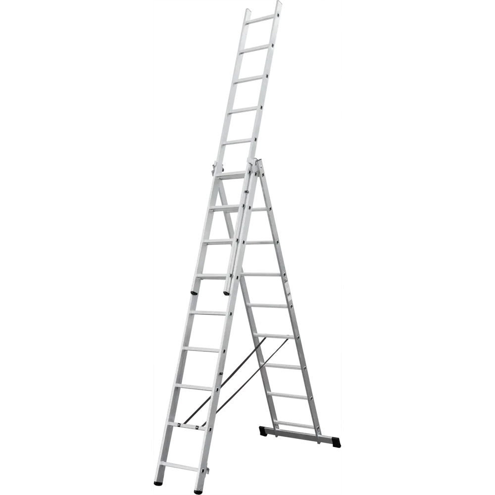 Лестница раскладная выдвижная 3-секционная Standers до 4.76 м 8 ступеней STLM-2063845 - Вид №1