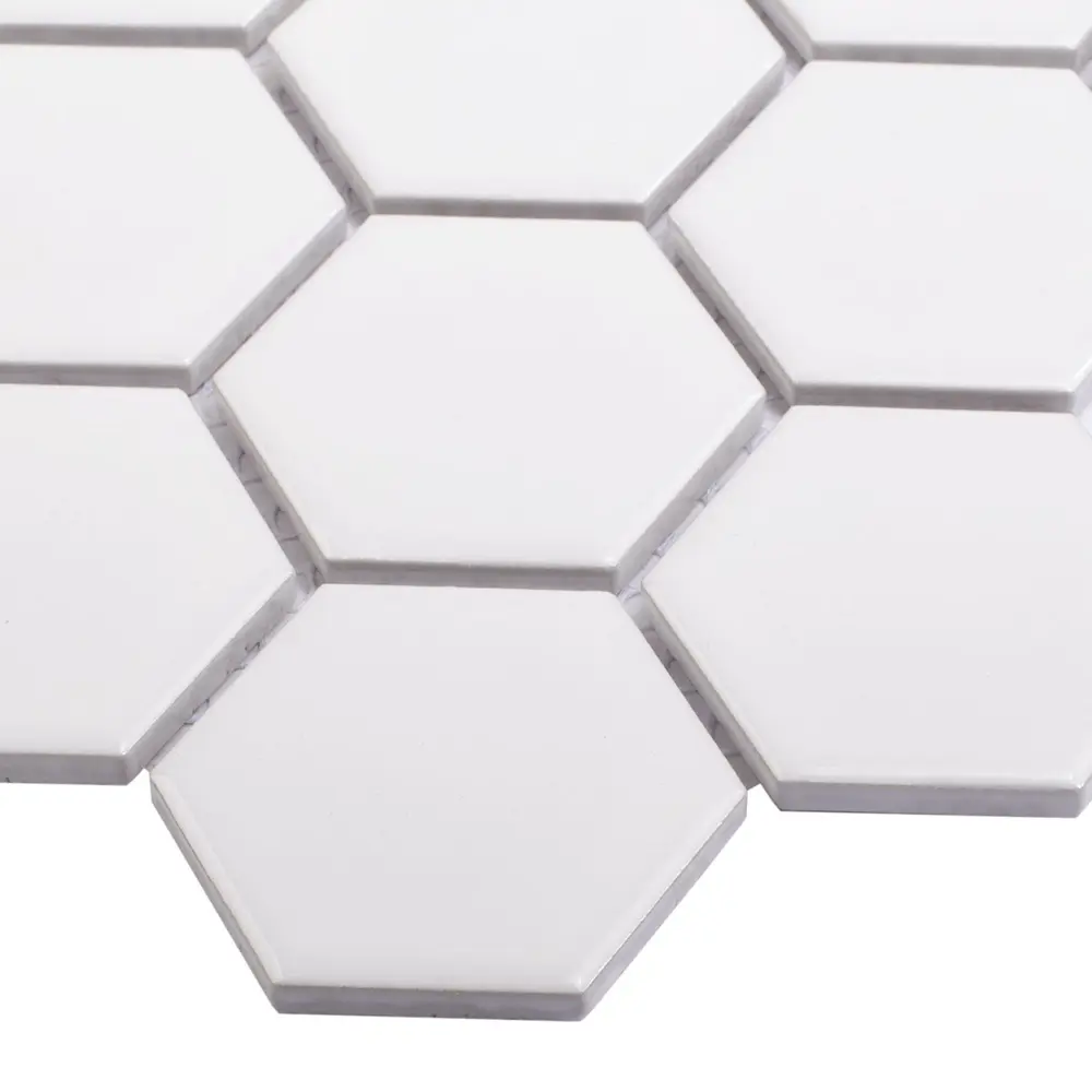 Мозаика керамическая Smart Mosaic Homework Hexagon White Glossy 26.5x27.8 см цвет белый STLM-2095183 - Вид №4