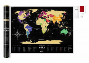 395852 Скретч-карта мира Travel Map "Black World", 60 х 80 см 1DEA.me