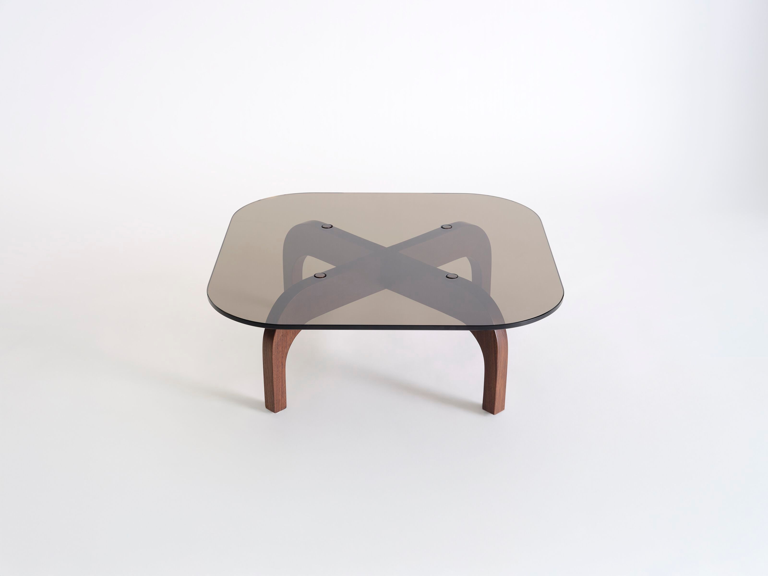 Стеклянный низкий квадратный журнальный столик Phase Design Ziba ARCH-00021053 - Вид №1