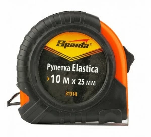 Рулетка Elastica 10мх25мм обрезиненный корпус