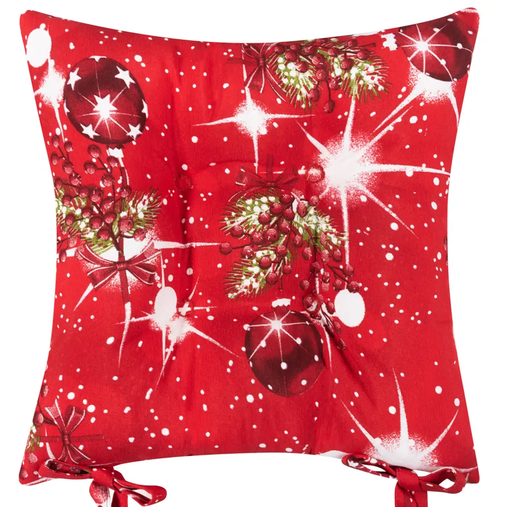 Подушка для стула "Джингл белл" 40x40 см цвет красный Altali STLM-2160870