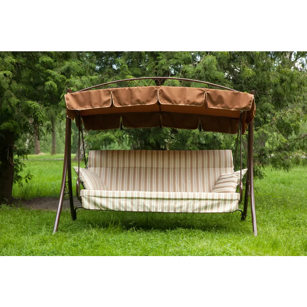 Качели садовые Элит 3-х местные (до 280 кг) темно-коричневый/ бежевый Santreyd STLM-2092554 - Вид №3