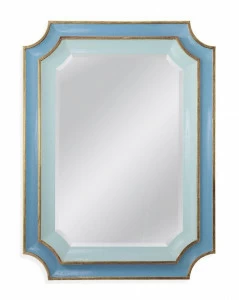 Зеркало настенное прямоугольное голубое "Кьяра" LOUVRE HOME ДИЗАЙНЕРСКИЕ 302898 Голубой;золото