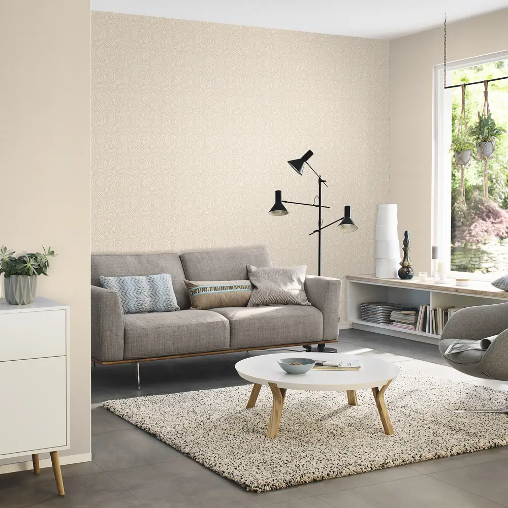 Обои флизелиновые Inspire Anna бежевые 1.06 м 968682 ANNA-WAVE STLM-2211506 - Вид №3