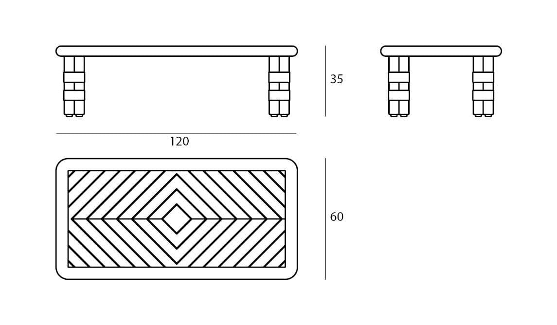 Прямоугольный садовый стол из тикового дерева Il Giardino di Legno Lignes ARCH-00048392 - Вид №3
